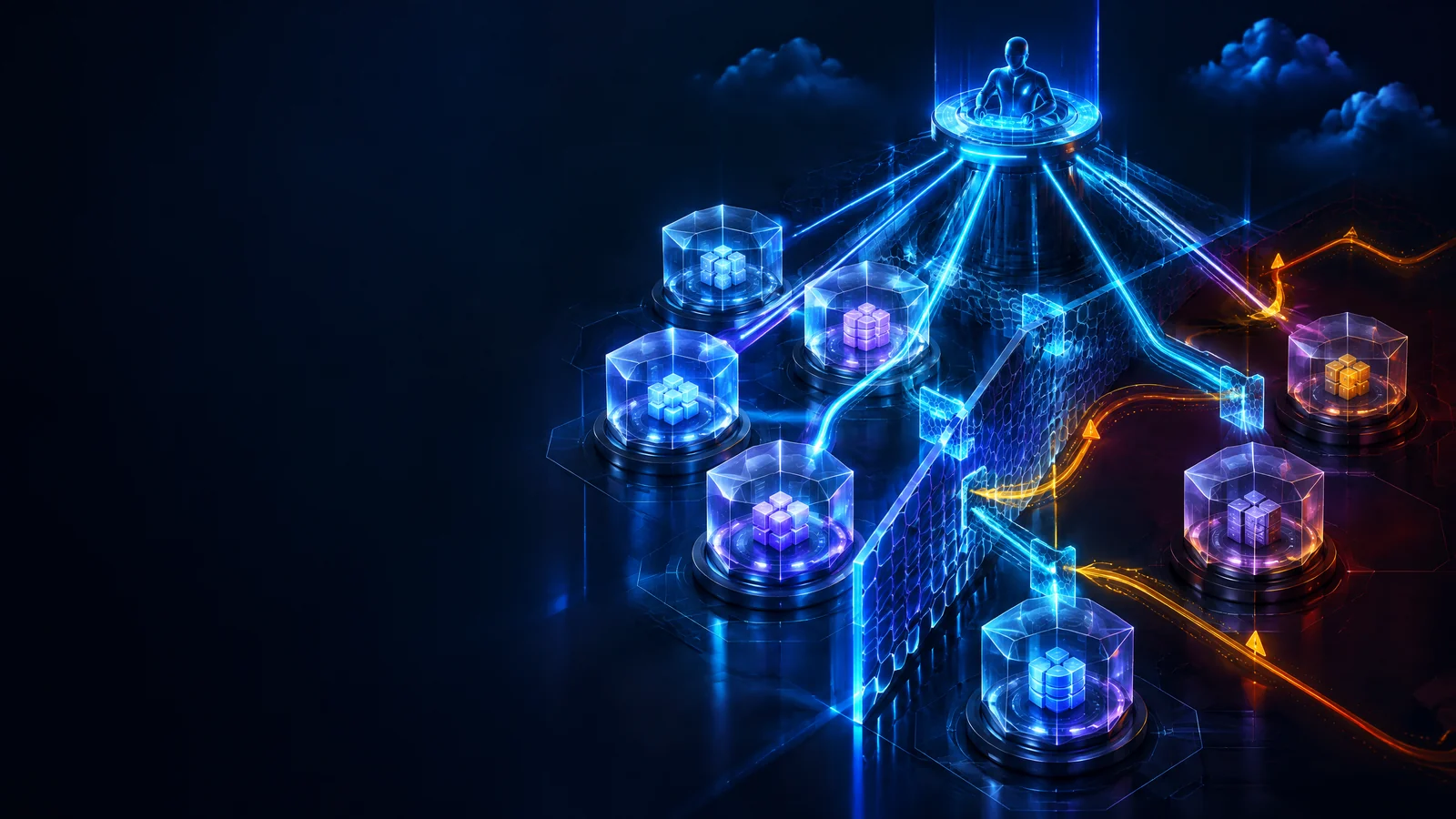 Kubernetes control plane with an Operator service account connected to scoped RBAC roles and audit records