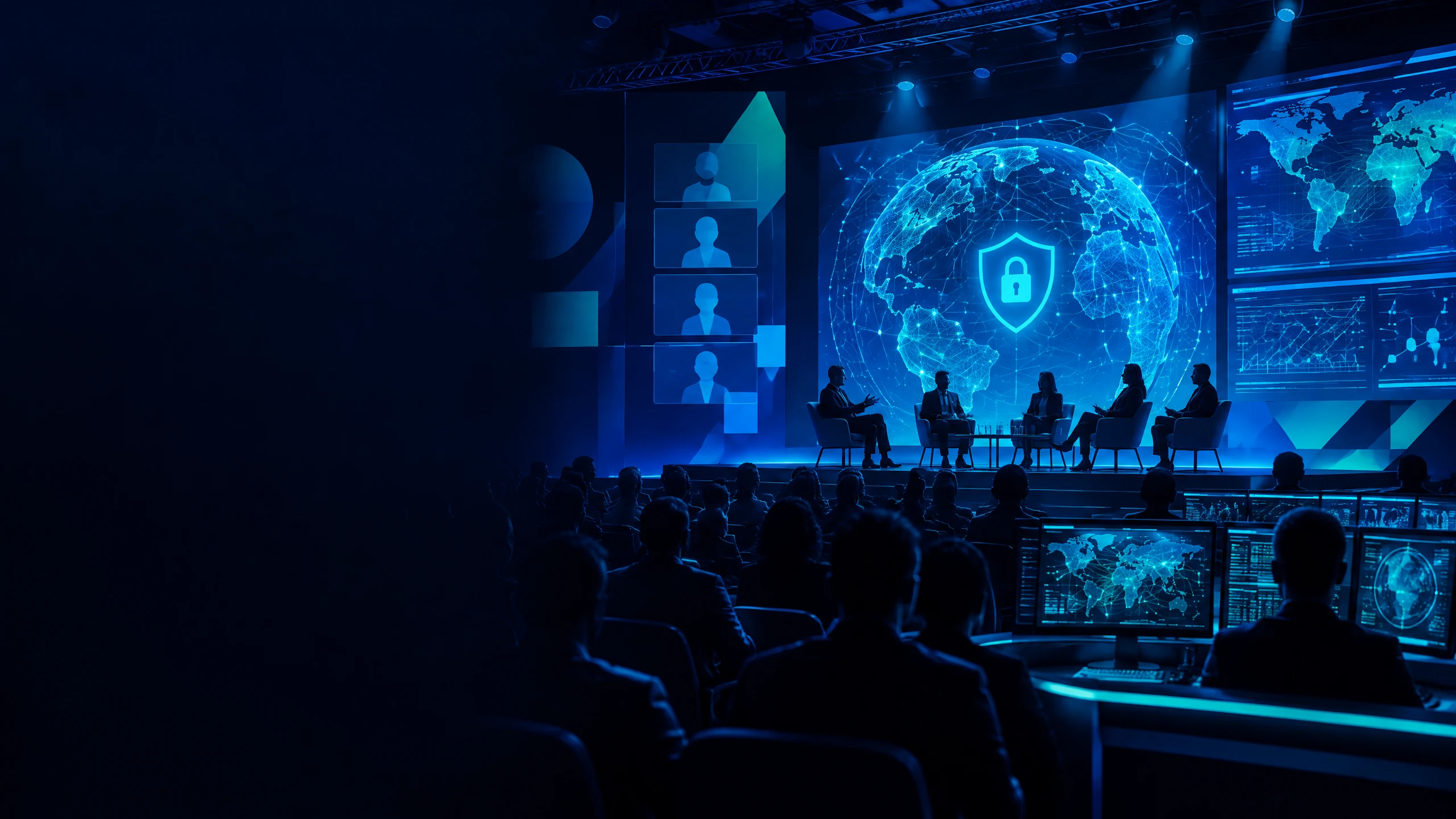 Cybersecurity professionals gathering for an in-person and virtual security conference experience