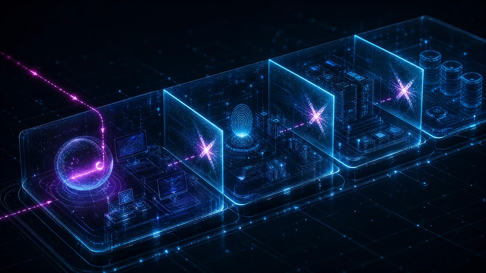 Enterprise network separated into protected zones that block lateral movement